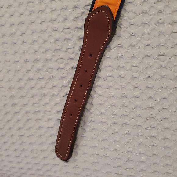 Clemson Tigers Canvas Leather Belt Orange Paw Ribbon Adult Size 34 - Picture 6 of 6